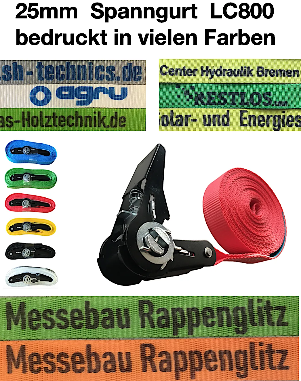 25mm Spanngurt mit Aufdruck 